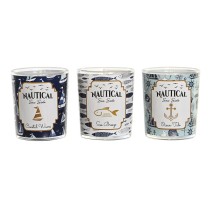 Kerze DKD Home Decor Blau Wachs Kristall 17 x 5 x 6 cm (3 Stück)
