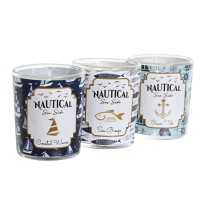 Kerze DKD Home Decor Blau Wachs Kristall 17 x 5 x 6 cm (3 Stück)