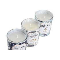 Kerze DKD Home Decor Blau Wachs Kristall 17 x 5 x 6 cm (3 Stück)