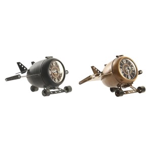 Horloge de table DKD Home Decor Noir Doré Avion Vintage (2 Unités)