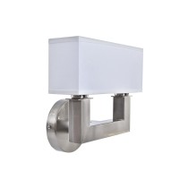 Wandleuchte DKD Home Decor Silberfarben Metall Polyester Weiß 220 V 40 W (25 x 14 x 24 cm)