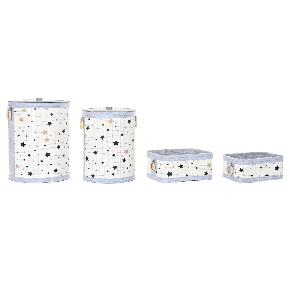 Multi-purpose basket DKD Home Decor Bamboo Stars 36 x 36 x 50 cm