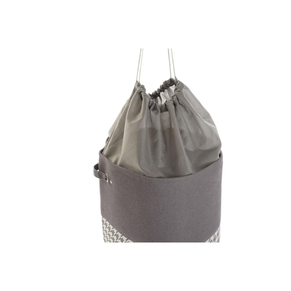 Laundry basket DKD Home Decor Yellow Blue Grey Houndstooth 40 x 40 x 60 cm (3 Units)