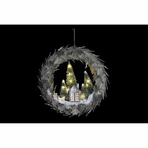 Couronne de Noël DKD Home Decor Maisons 46 x 7,5 x 46 cm Lumière LED