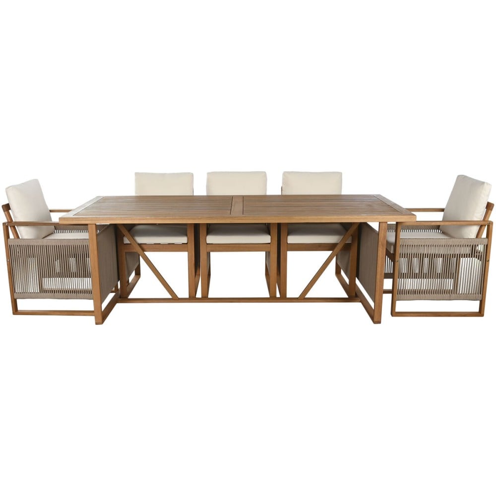 Tisch-Set mit Stühlen Home ESPRIT Braun 230 x 100 x 75 cm