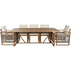 Tisch-Set mit Stühlen Home ESPRIT Braun 230 x 100 x 75 cm