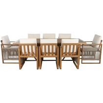 Tisch-Set mit Stühlen Home ESPRIT Braun 230 x 100 x 75 cm