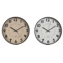 Wanduhr Home ESPRIT Weiß Beige PVC 30 x 4 x 30 cm (2 Stück)