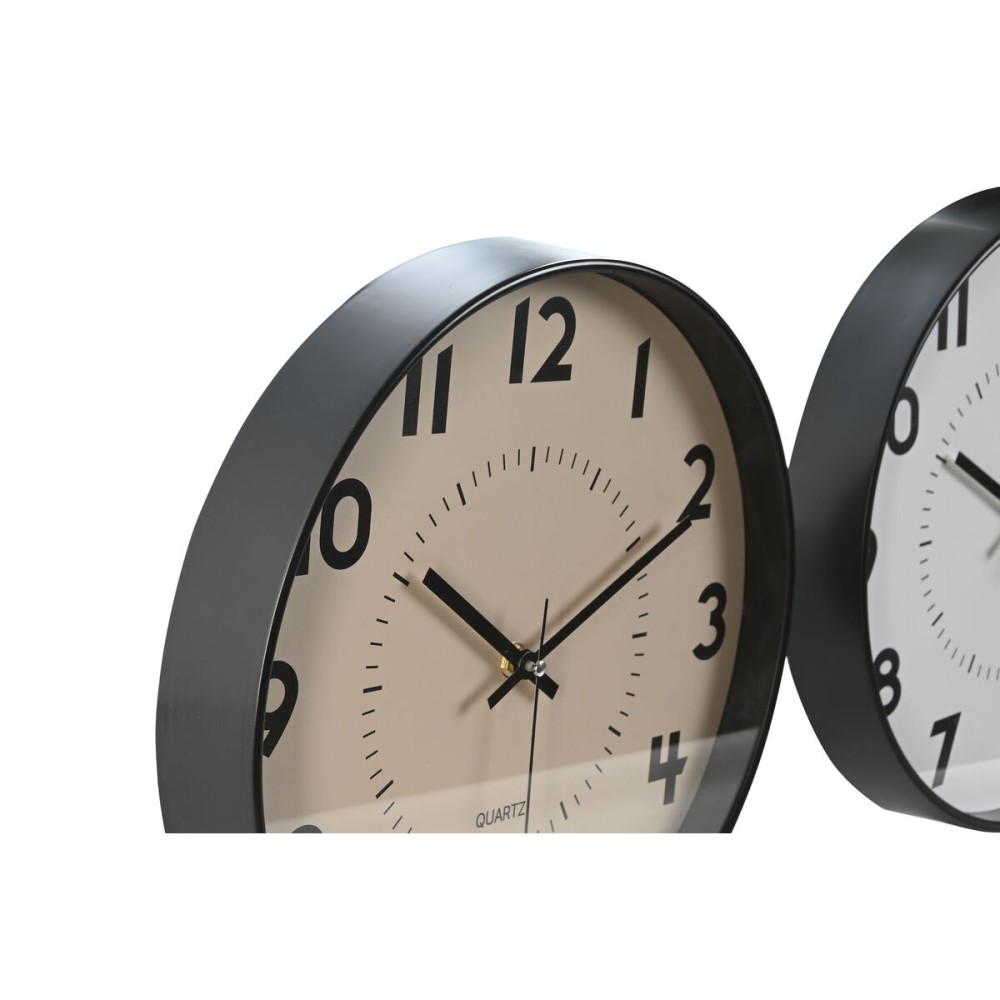 Wanduhr Home ESPRIT Weiß Beige PVC 30 x 4 x 30 cm (2 Stück)