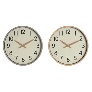 Wanduhr Home ESPRIT Beige natürlich PVC Holz 30 x 4,7 x 30 cm (2 Stück)