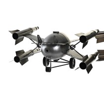 Table clock DKD Home Decor Golden Silver Spaceship Loft (2 Units)