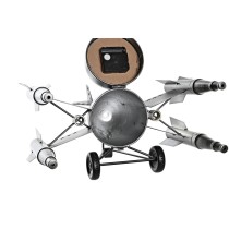 Table clock DKD Home Decor Golden Silver Spaceship Loft (2 Units)