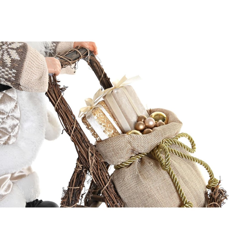 Decorative Figure DKD Home Decor Father Christmas Christmas Grey Champagne Wood 42 x 22 x 48 cm