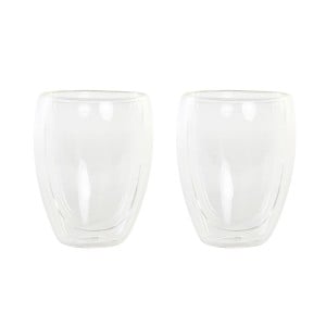 Set of glasses DKD Home Decor Transparent Crystal Borosilicate Glass 380 ml 2 Pieces