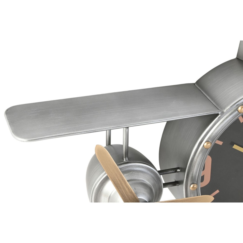 Wall Clock Home ESPRIT Golden Silver Metal Aeroplane Vintage 87 x 17 x 52,5 cm