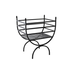 Range-bois DKD Home Decor Noir Acier 48 x 30 x 57 cm Support pour bois de chauffage