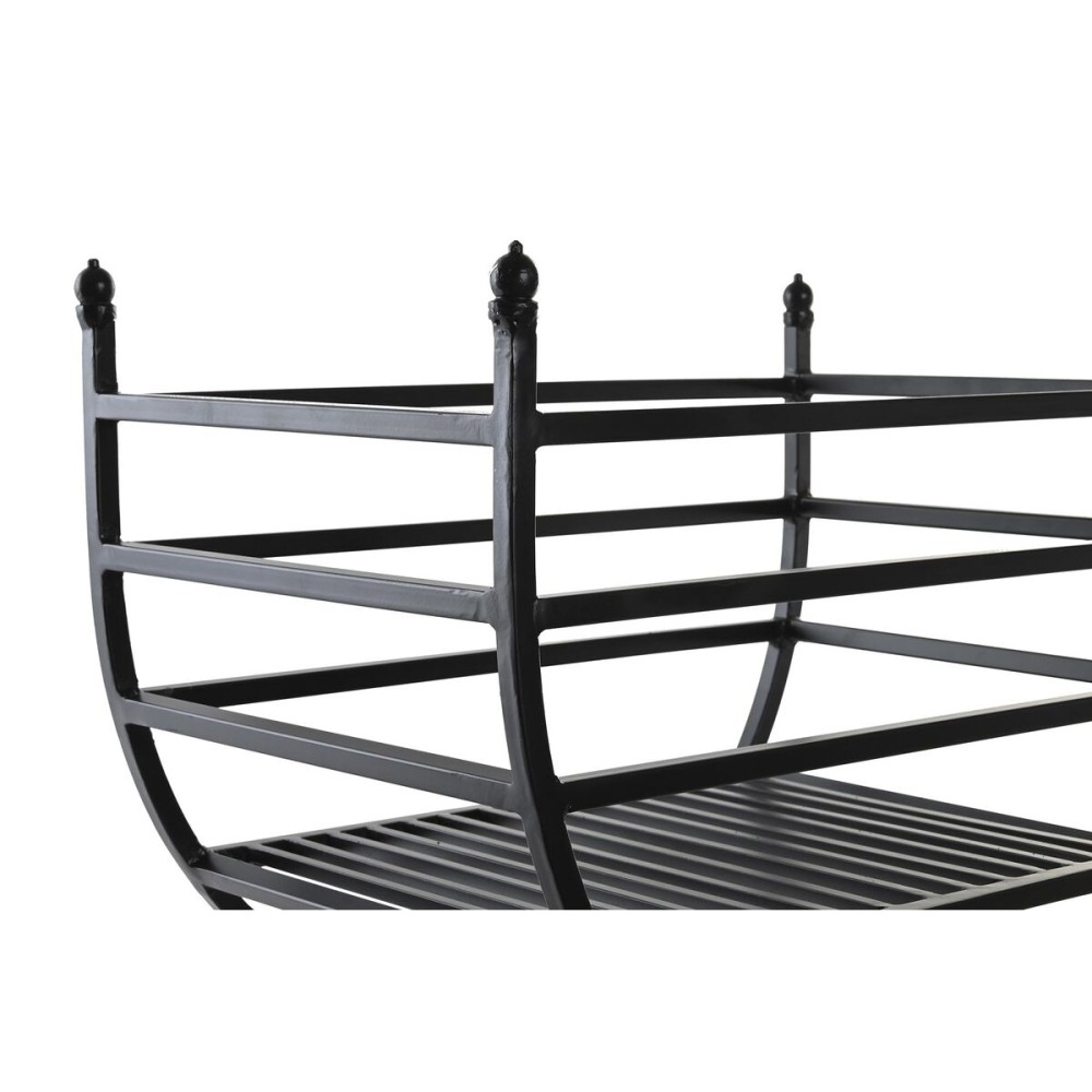 Range-bois DKD Home Decor Noir Acier 48 x 30 x 57 cm Support pour bois de chauffage