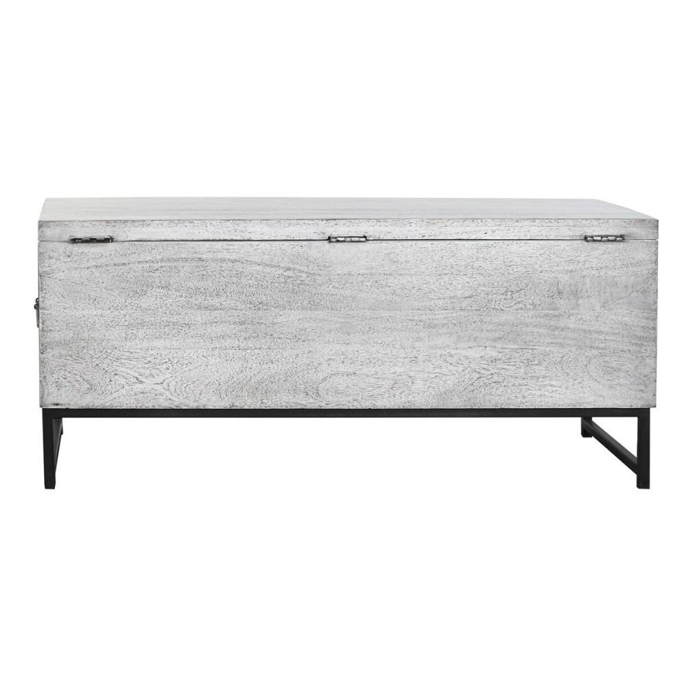 Coffre DKD Home Decor Céramique Gris Blanc Bois de manguier (116 x 40 x 50 cm)
