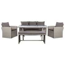 Garden furniture DKD Home Decor Brown 177 x 72 x 80 cm (5 Pieces)