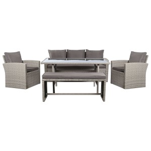 Garden furniture DKD Home Decor Brown 177 x 72 x 80 cm (5 Pieces)