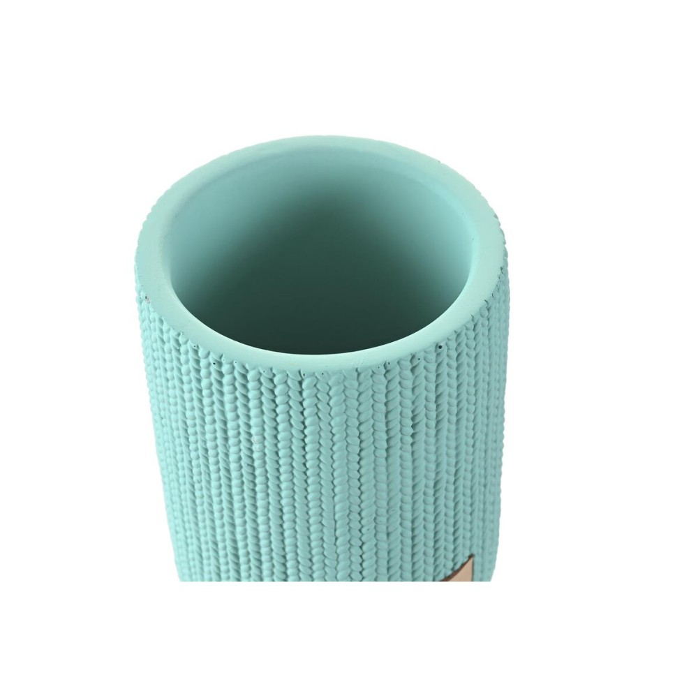 Trinkglas DKD Home Decor grün Zement 8 x 8 x 10 cm
