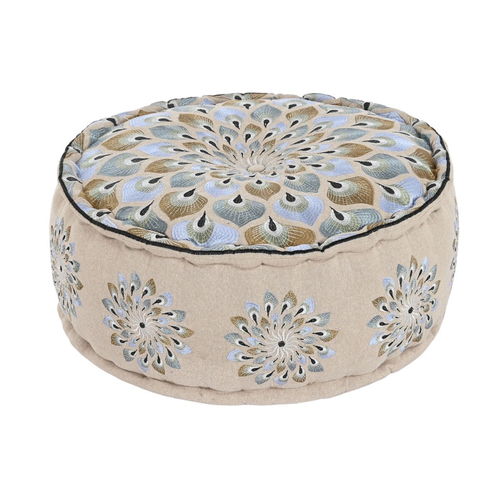 Puff DKD Home Decor Blau Beige