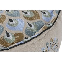 Pouf DKD Home Decor Bleu Beige