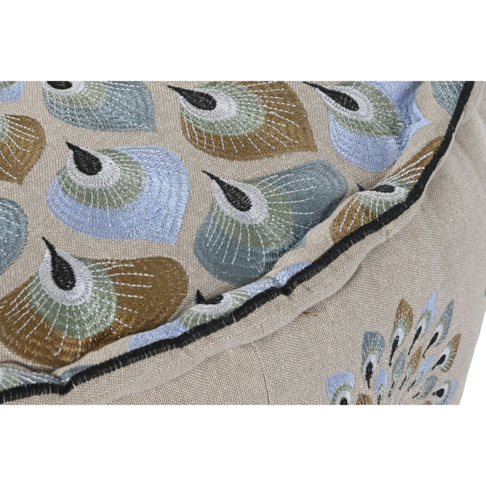 Pouf DKD Home Decor Bleu Beige