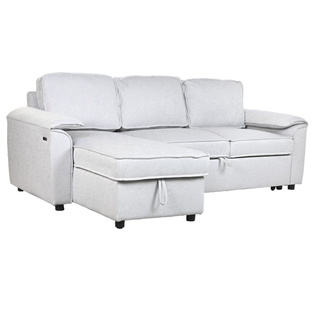 Schlafsofa Home ESPRIT Hellgrau Moderne 220 x 153 x 88 cm