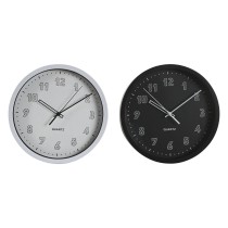 Horloge Murale DKD Home Decor Blanc Noir PVC 25,4 x 4 x 25,4 cm (2 Unités)