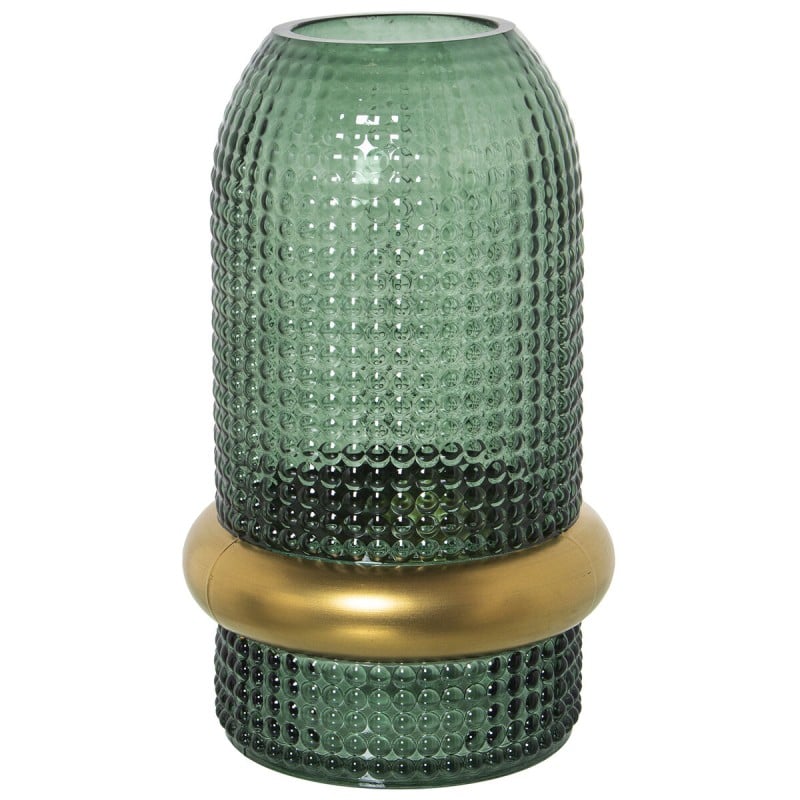 Vase Alexandra House Living Green Golden Crystal 13 x 13 x 23 cm