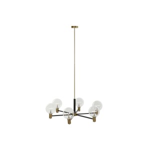 Suspension DKD Home Decor 83 x 83 x 128 cm Verre Noir Doré Métal 9 W