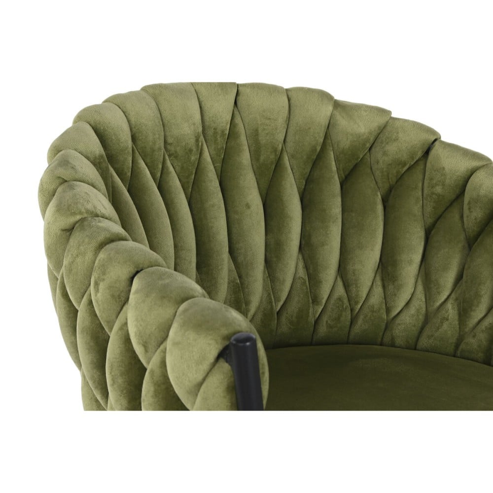 Tabouret DKD Home Decor Noir Vert Velours Métal 61 x 52 x 101 cm