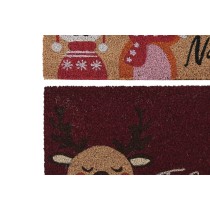 Paillasson DKD Home Decor Rouge Multicouleur PVC Fibres de coco 60 x 40 x 1,5 cm (2 Unités)