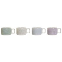 Satz von Kaffeetassen DKD Home Decor grün Himmelsblau Lila Metall Bambus Dolomite 260 ml