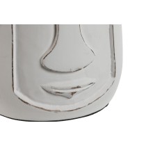Vase Home ESPRIT Blanc Bois de manguier Moderne Visage 15 x 15 x 30 cm