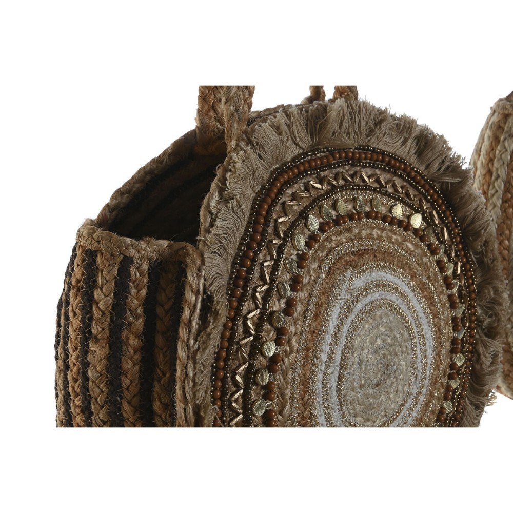 Women's Handbag DKD Home Decor Brown Cream 36 x 11 x 36 cm (2 Units)