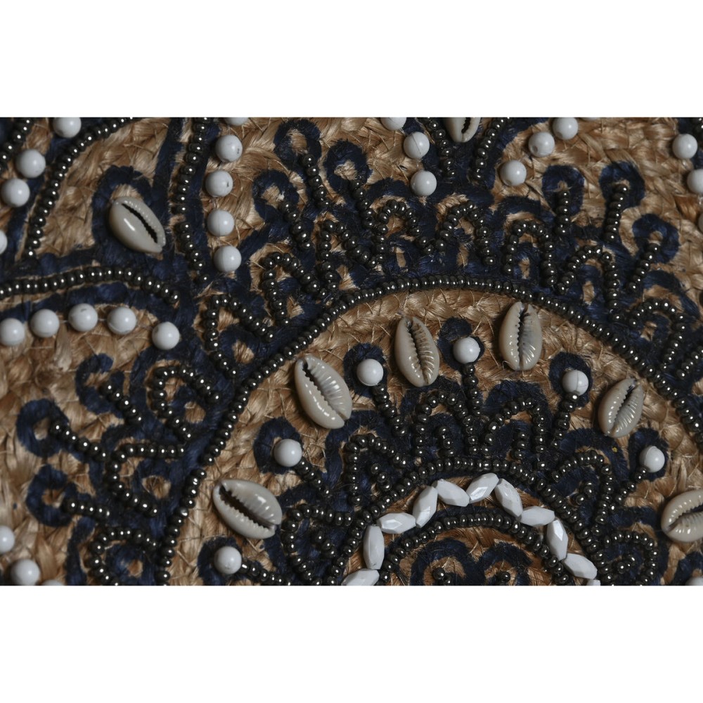Women's Handbag DKD Home Decor Blue Black Natural 36 x 12 x 36 cm (2 Units)