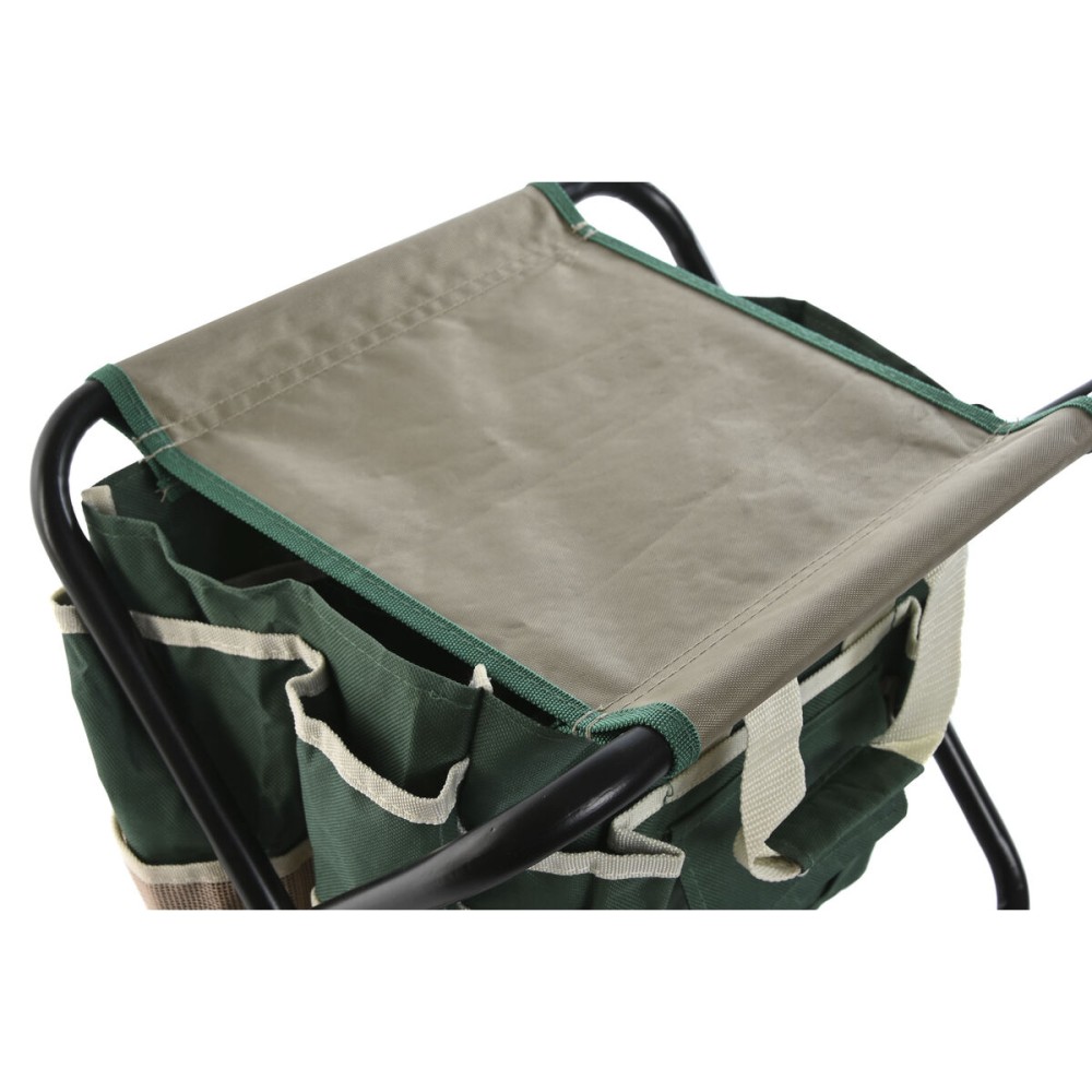 Kit d'outils de jardin Home ESPRIT Noir Vert Argenté Naturel Polyester Aluminium 7 Pièces