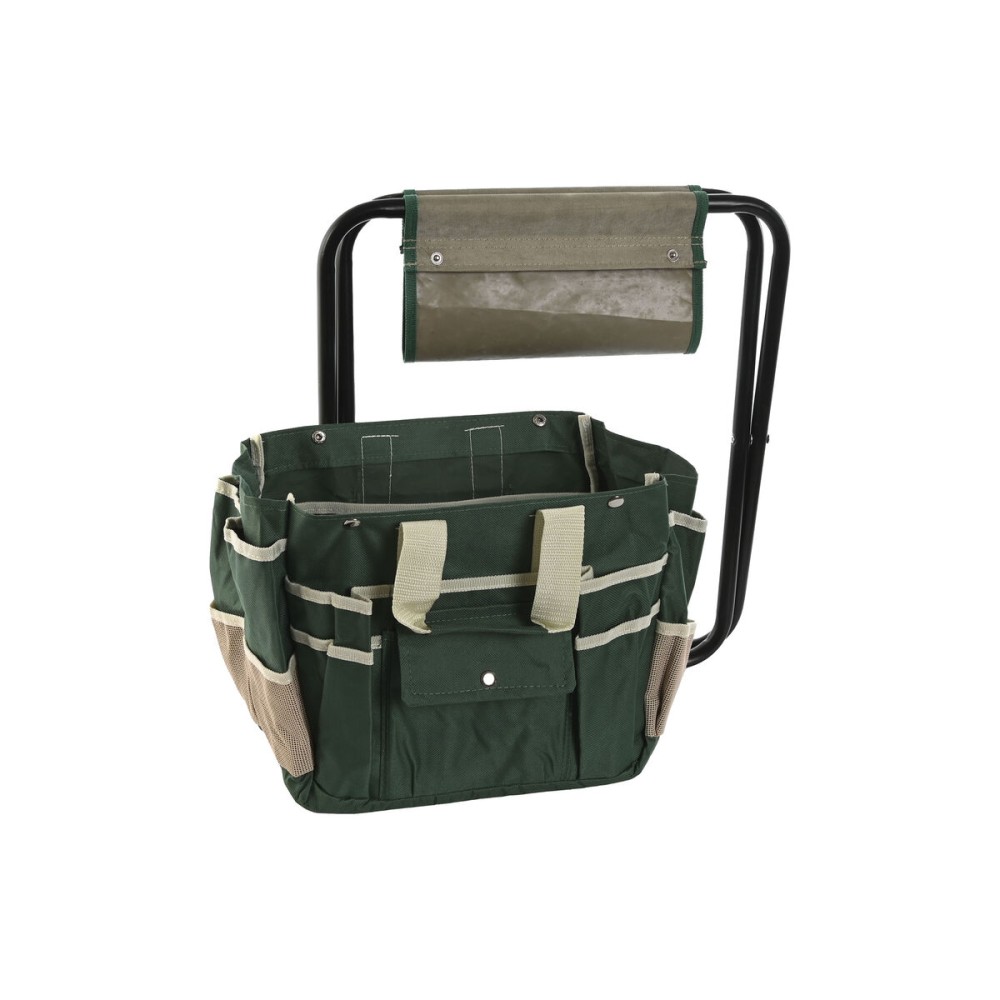 Kit d'outils de jardin Home ESPRIT Noir Vert Argenté Naturel Polyester Aluminium 7 Pièces
