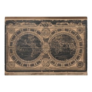 Wall Decoration Home ESPRIT Black Natural World Map 149 x 2 x 105 cm