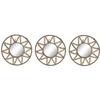 Mirror Set Home ESPRIT Natural Scandi 20 x 1 x 20 cm (3 Pieces)