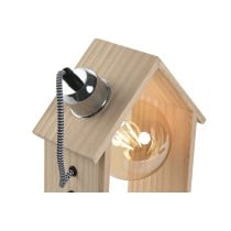 Desk lamp Home ESPRIT Brown Silver Natural Wood Pinewood 50 W 220 V 18 x 10 x 25 cm