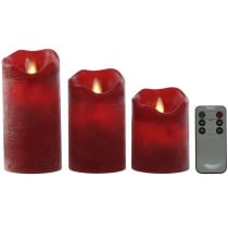 Bougie LED Home ESPRIT Rouge 26,5 x 8 x 17 cm (3 Pièces)