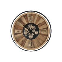 Horloge Murale Home ESPRIT Noir Naturel Verre Bois de pin 87,2 X 8 X 87,2 cm