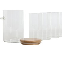 Set de Verres Home ESPRIT Transparent Bambou Verre Borosilicaté 210 ml