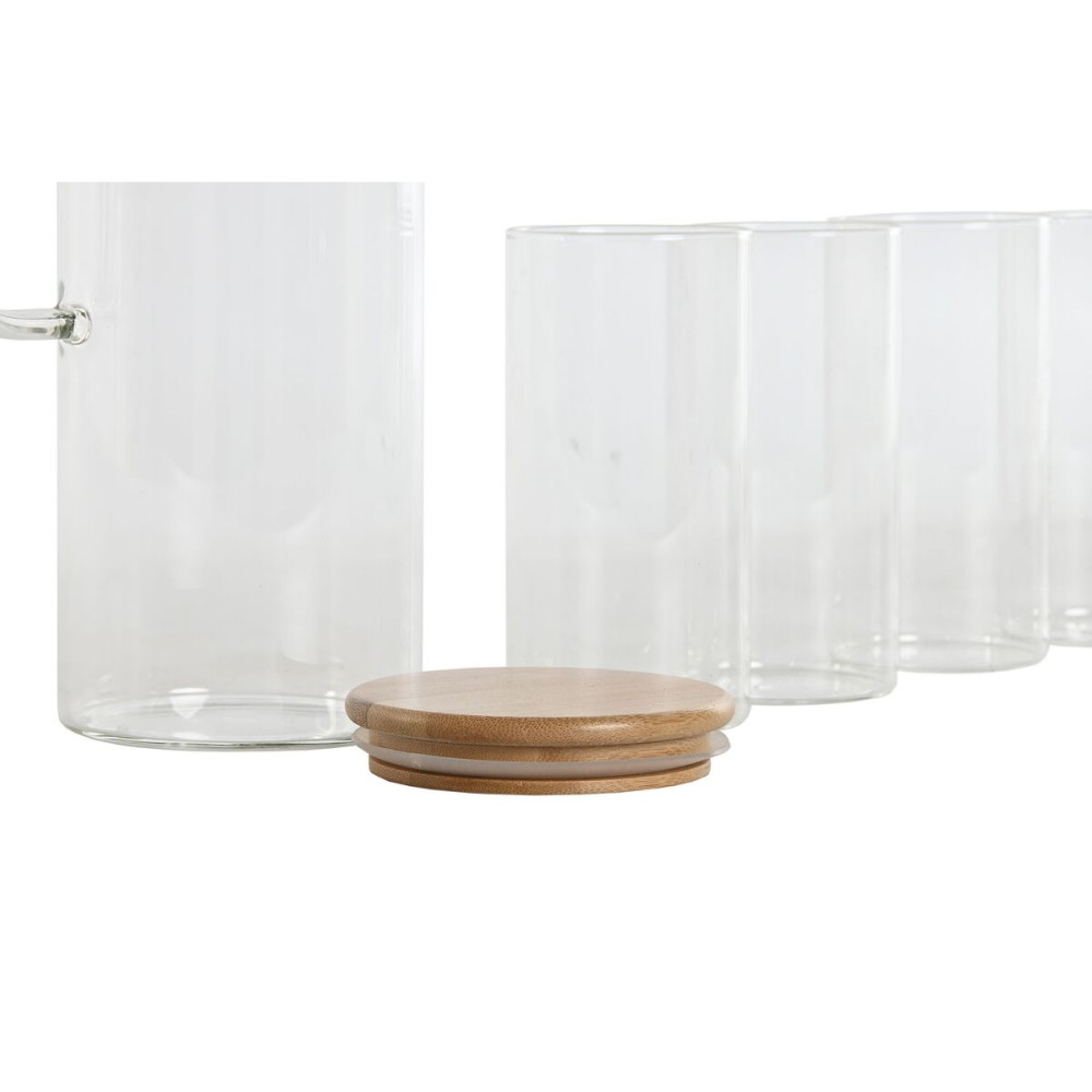 Set de Verres Home ESPRIT Transparent Bambou Verre Borosilicaté 210 ml