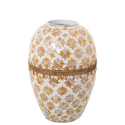 Vase Alexandra House Living Nacre noire 24 x 24 x 32 cm