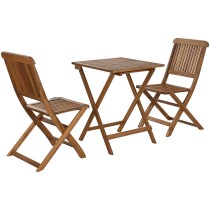 Tisch-Set mit 2 Stühlen Home ESPRIT Braun 60 x 60 x 74 cm