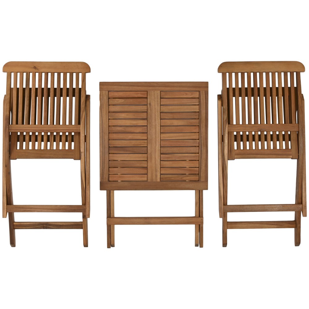 Tisch-Set mit 2 Stühlen Home ESPRIT Braun 60 x 60 x 74 cm